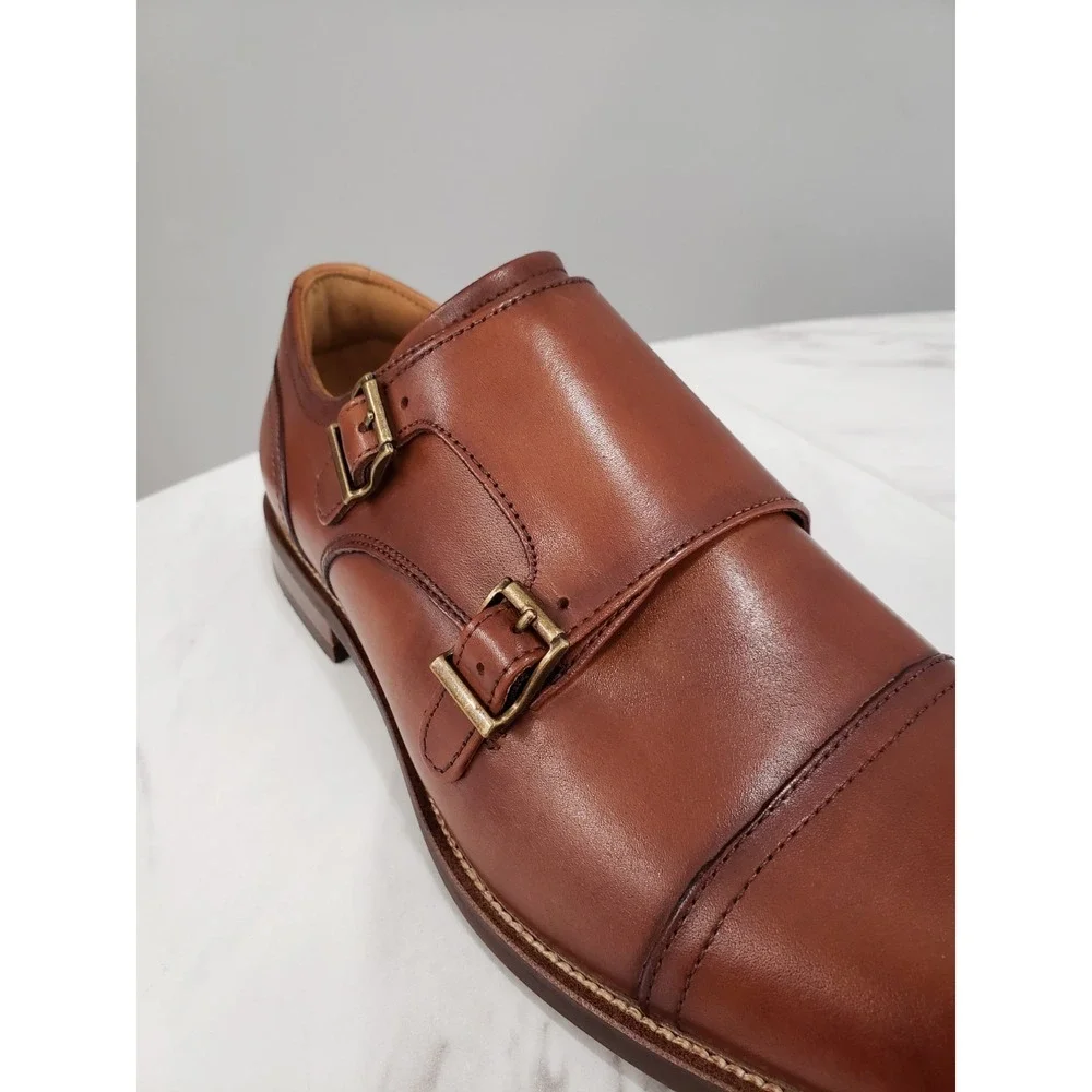 NO BOX Florsheim Rucci Cap‎ Toe Double Monk Strap Cognac [13416 221] Dress Shoes